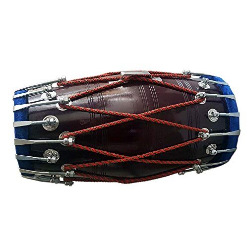 Sai Musical Handmade Wooden Dholak Indian Folk Musical Instrument Tied Rope